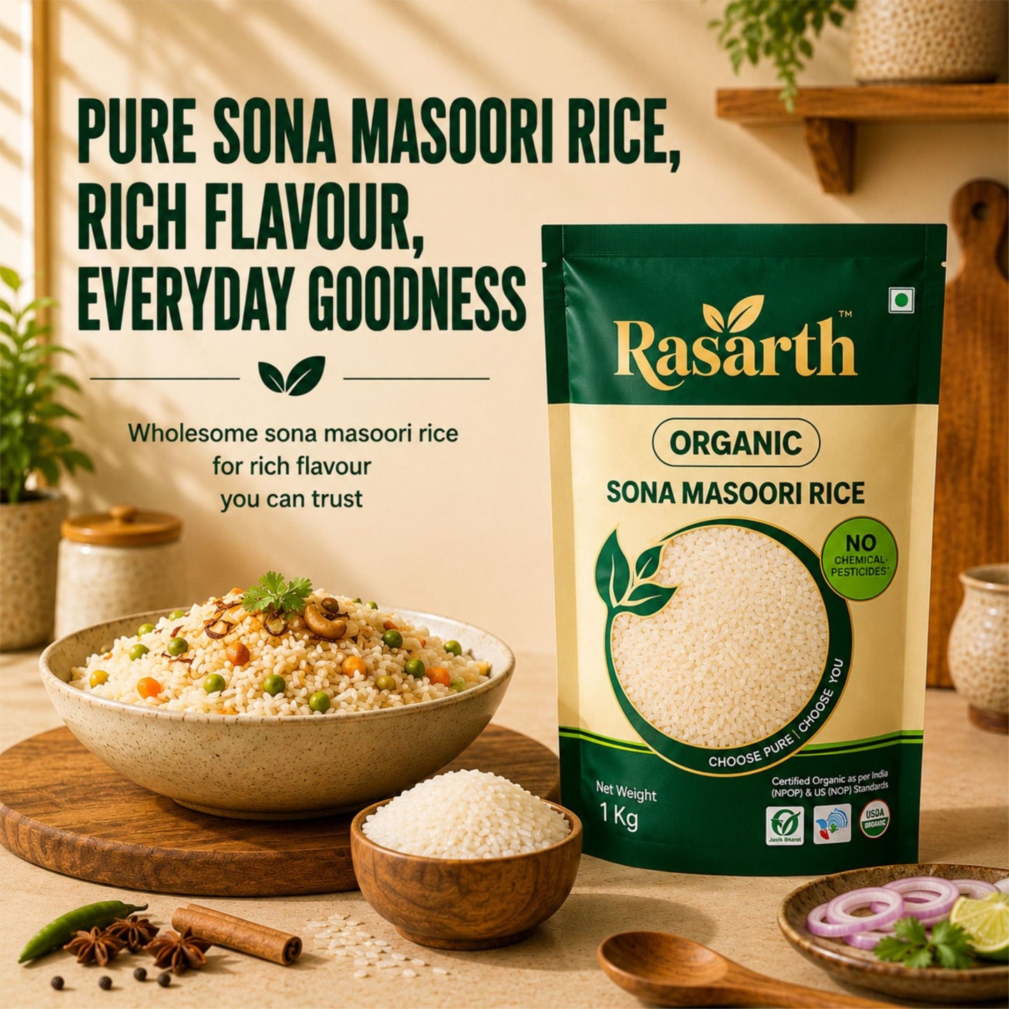 Organic Sona Masoori Rice