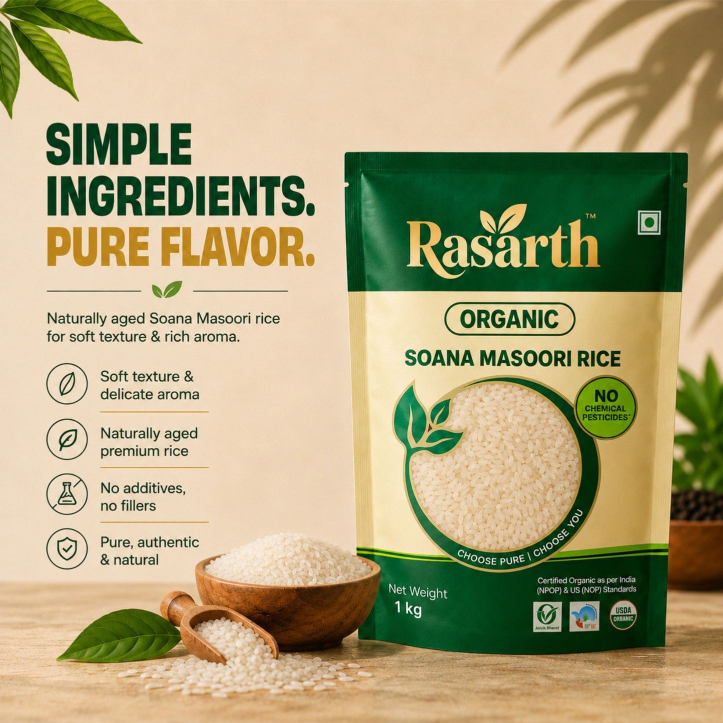 Organic Sona Masoori Rice