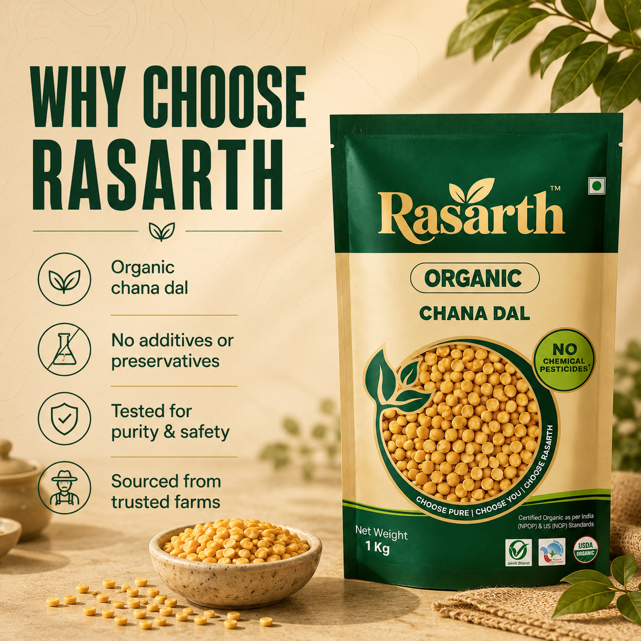 Rasarth Organic Chana Dal