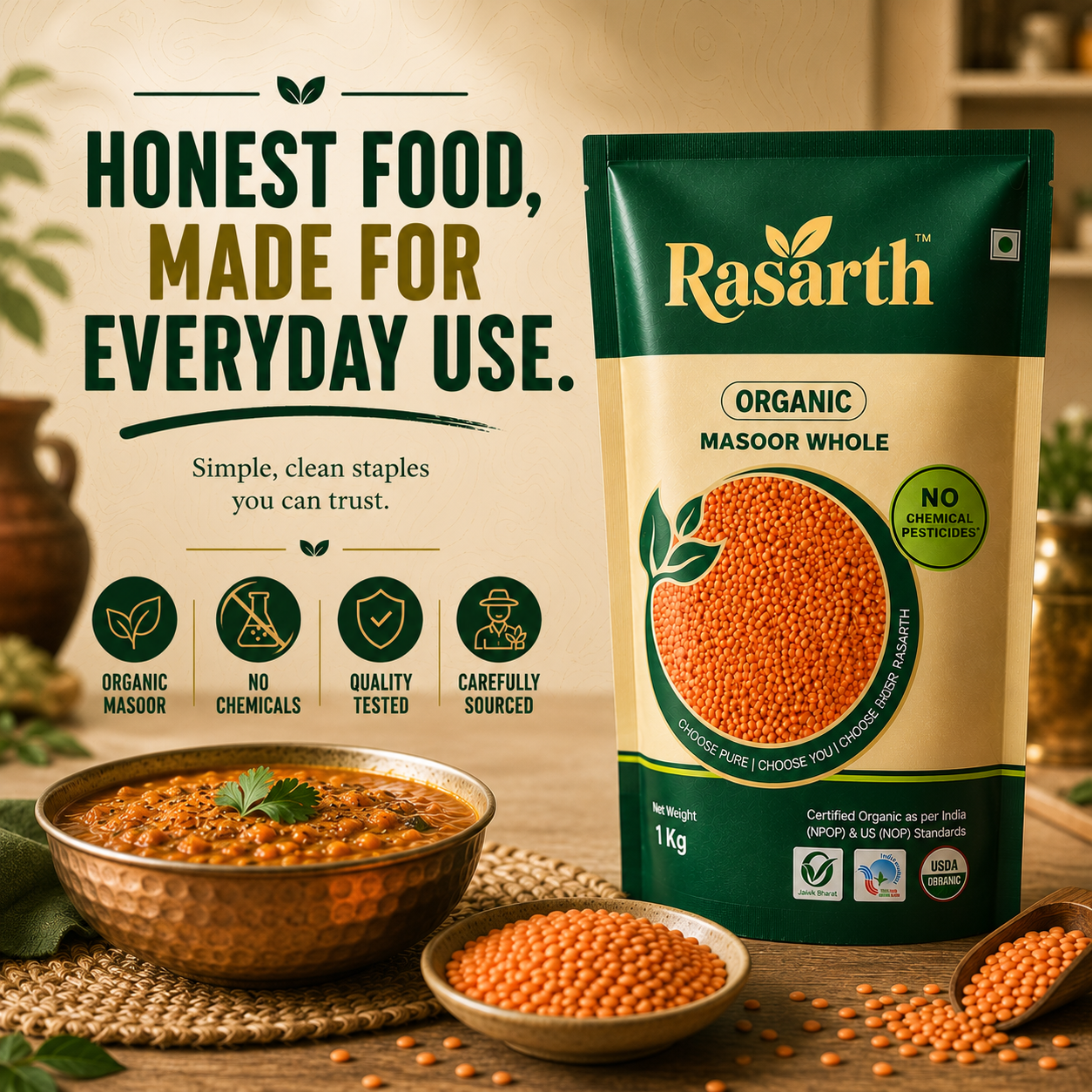 Organic Masoor Dal