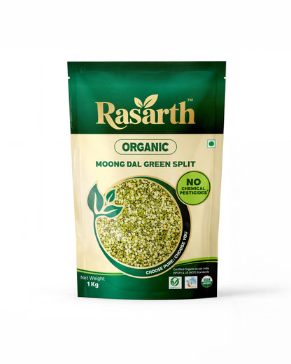 Rasarth Organic Moong Dal (Chilka) Split
