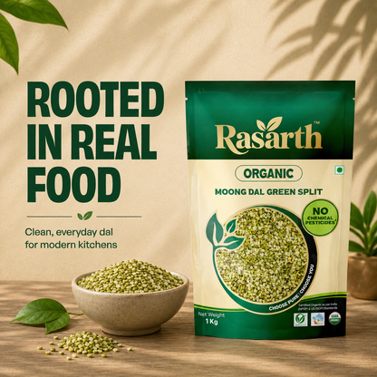 Rasarth Organic Moong Dal (Chilka) Split