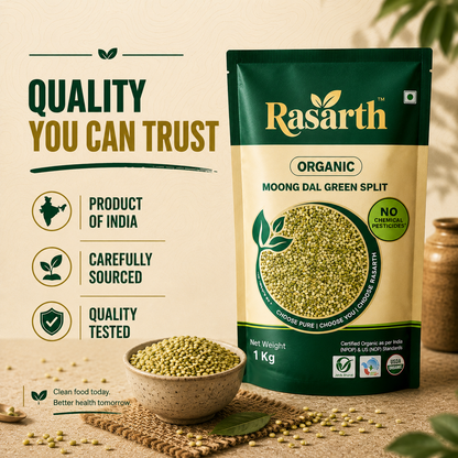 Rasarth Organic Moong Dal (Chilka) Split