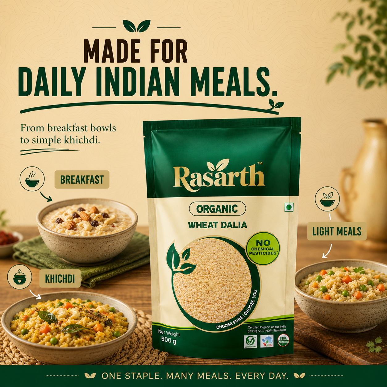 Organic Dalia/ Cracked Wheat