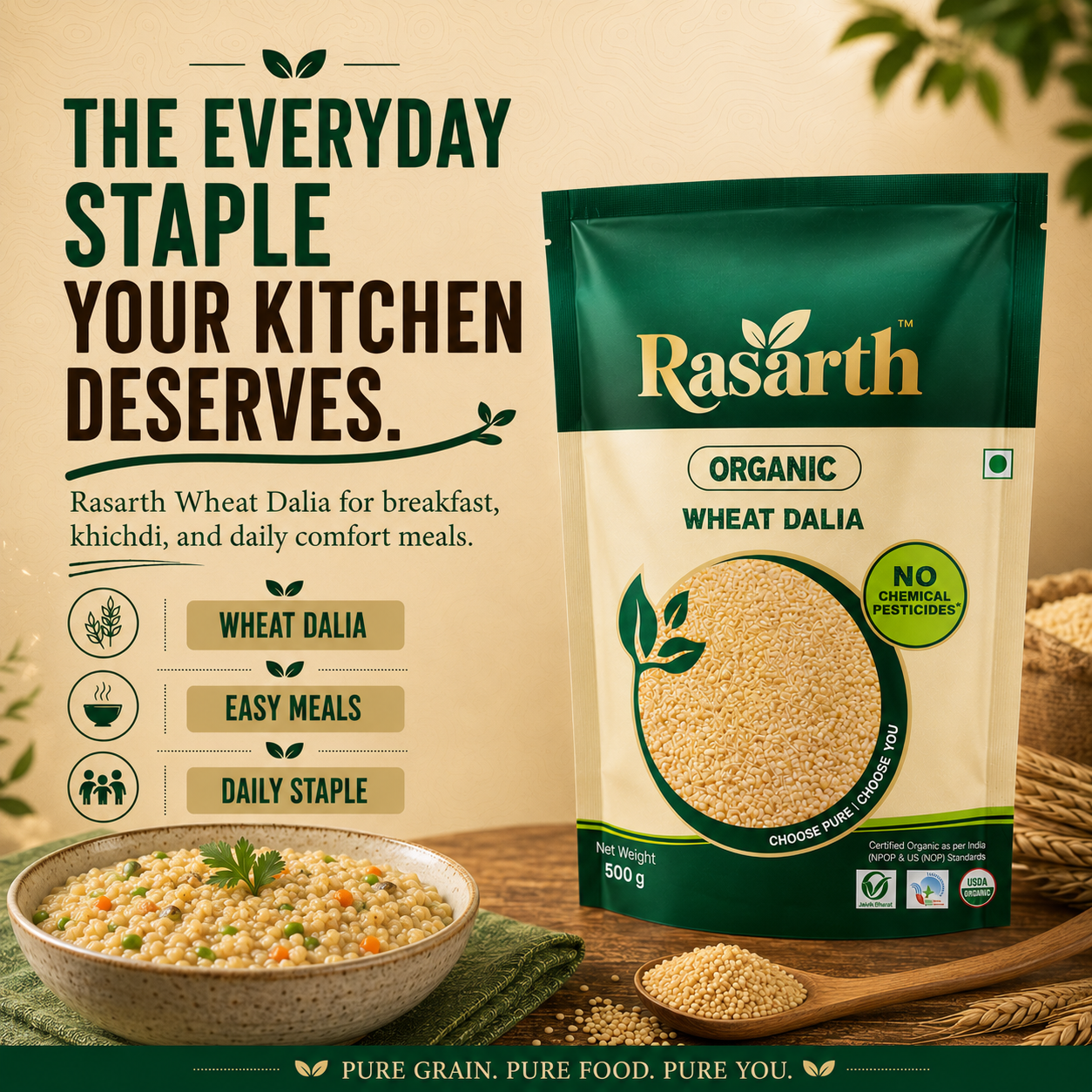 Organic Dalia/ Cracked Wheat