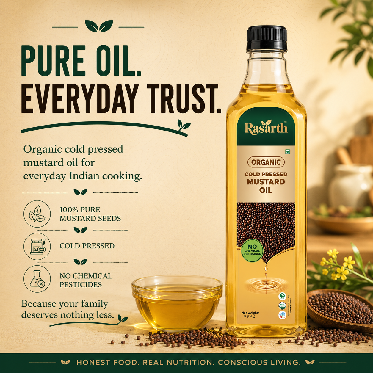 Organic Cold Pressed Mustard Oil