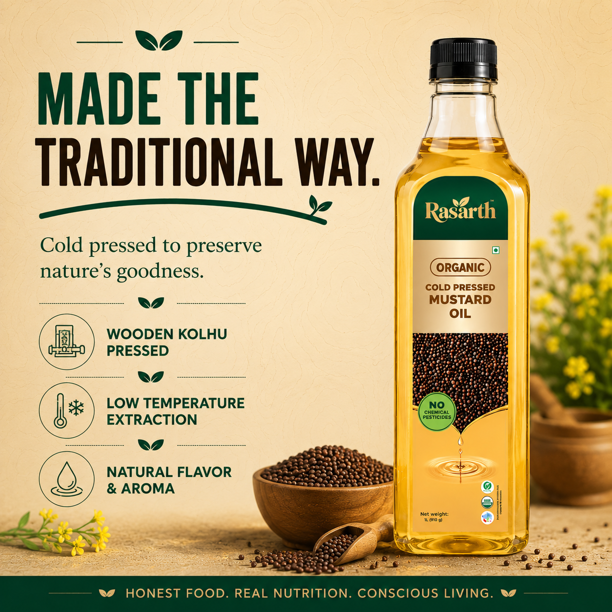 Organic Cold Pressed Mustard Oil