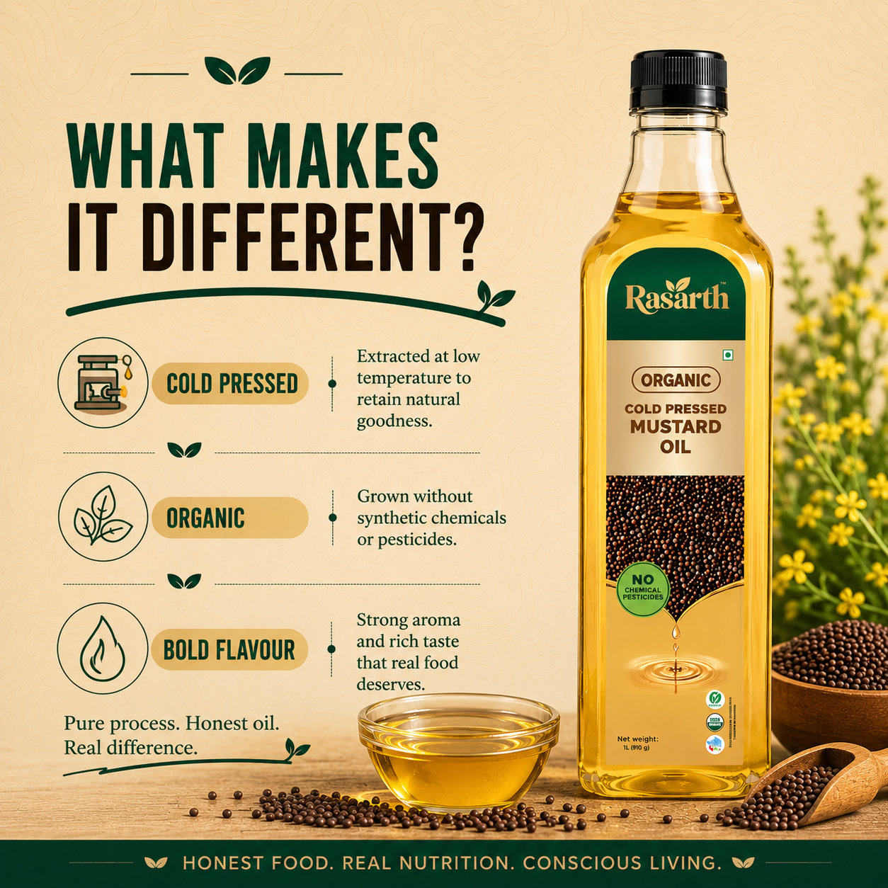 Organic Cold Pressed Mustard Oil