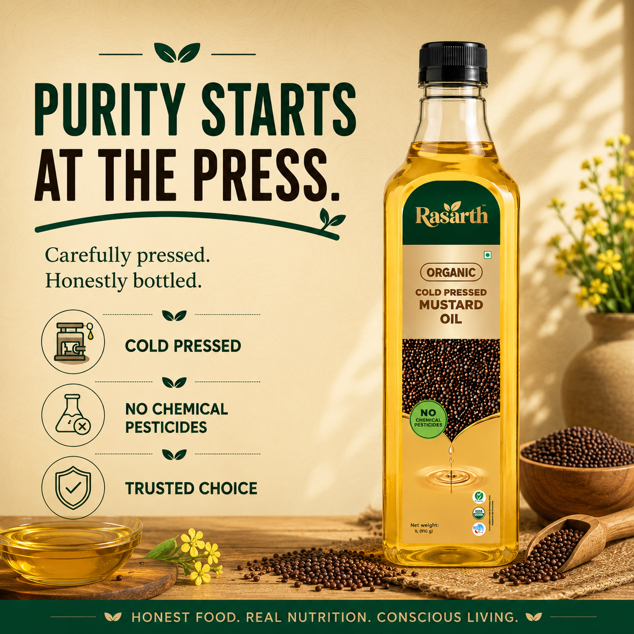 Organic Cold Pressed Mustard Oil