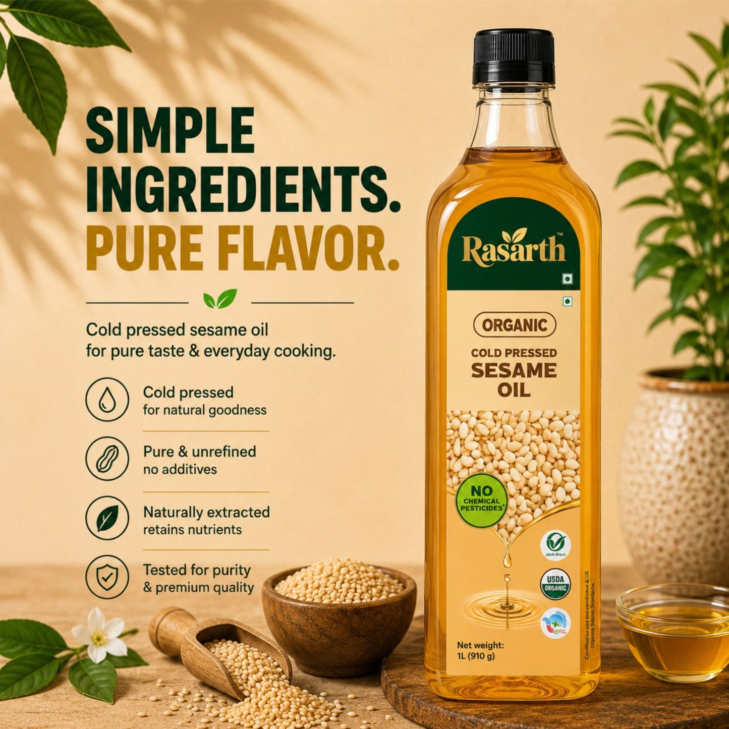 Organic Cold Pressed Sesame oil