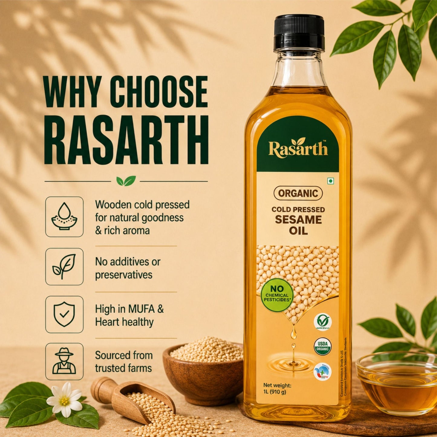 Organic Cold Pressed Sesame oil