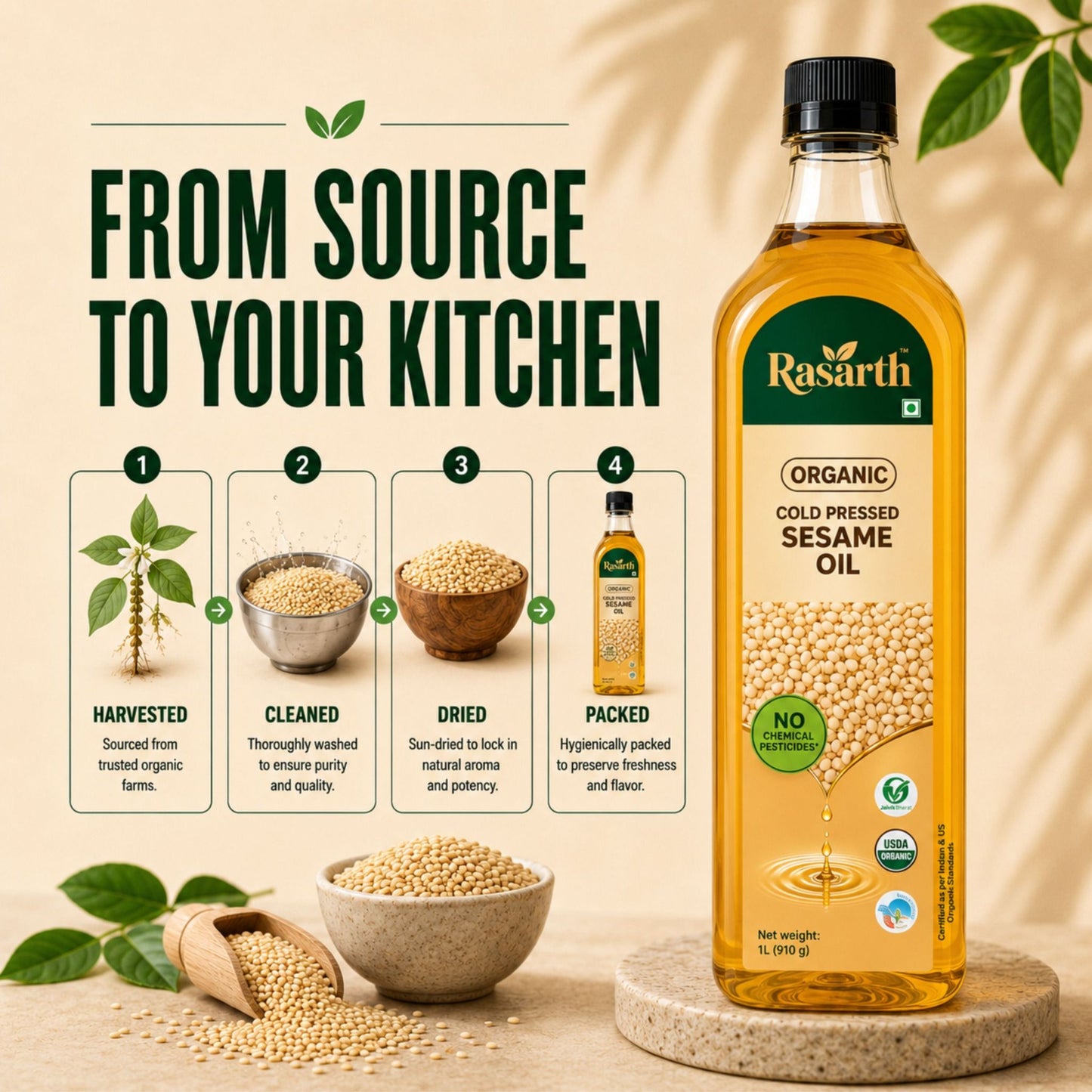 Organic Cold Pressed Sesame oil