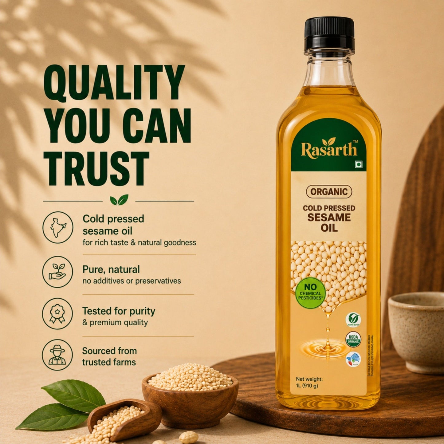 Organic Cold Pressed Sesame oil