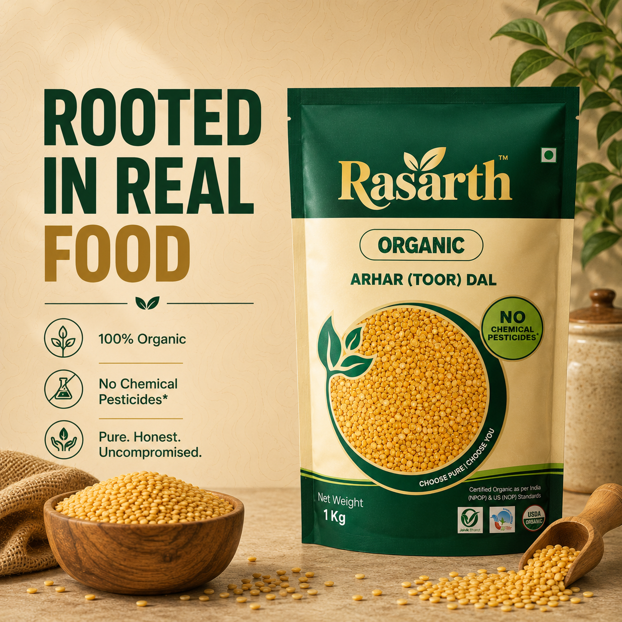 Organic Arhar/ Toor Dal