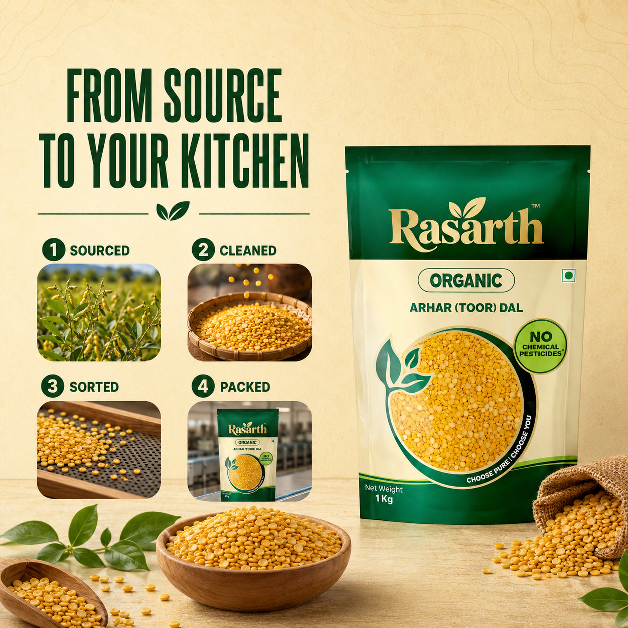 Organic Arhar/ Toor Dal