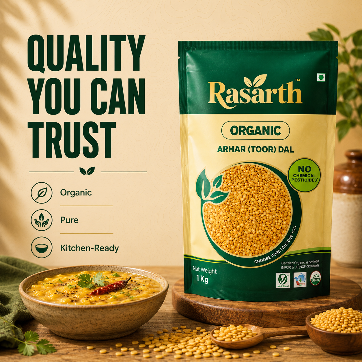 Organic Arhar/ Toor Dal