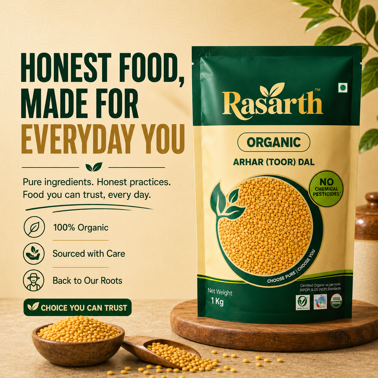 Organic Arhar/ Toor Dal
