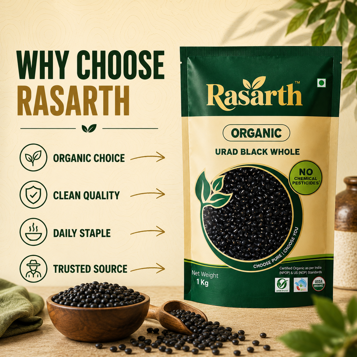 Organic Urad Black Whole
