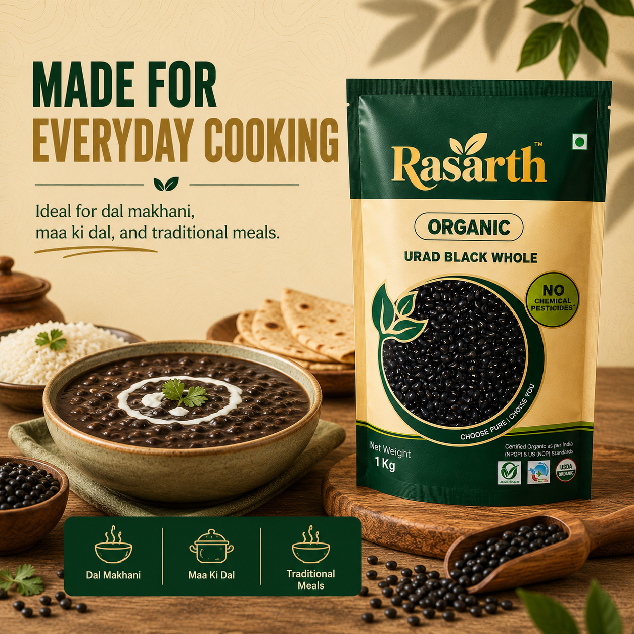 Organic Urad Black Whole