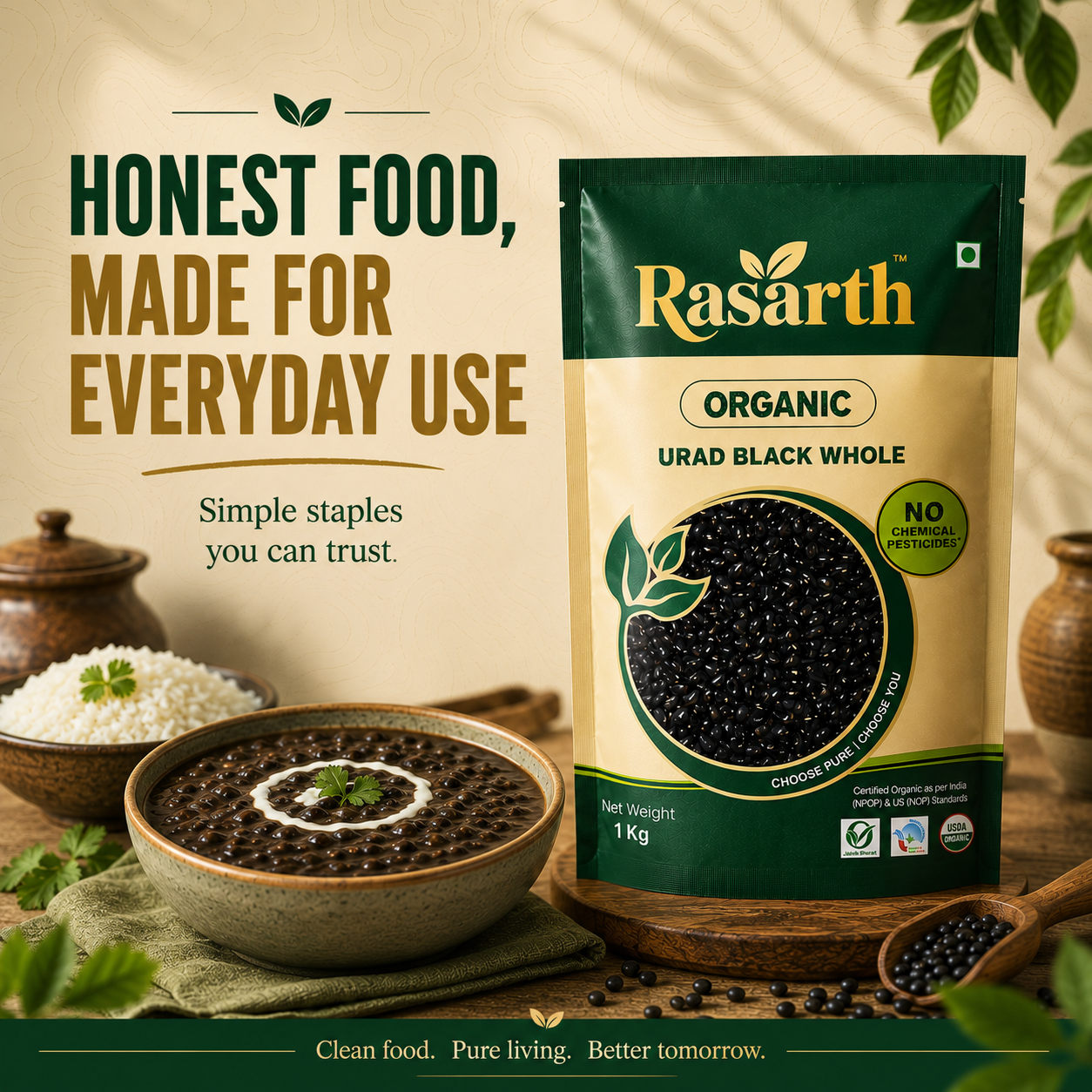 Organic Urad Black Whole
