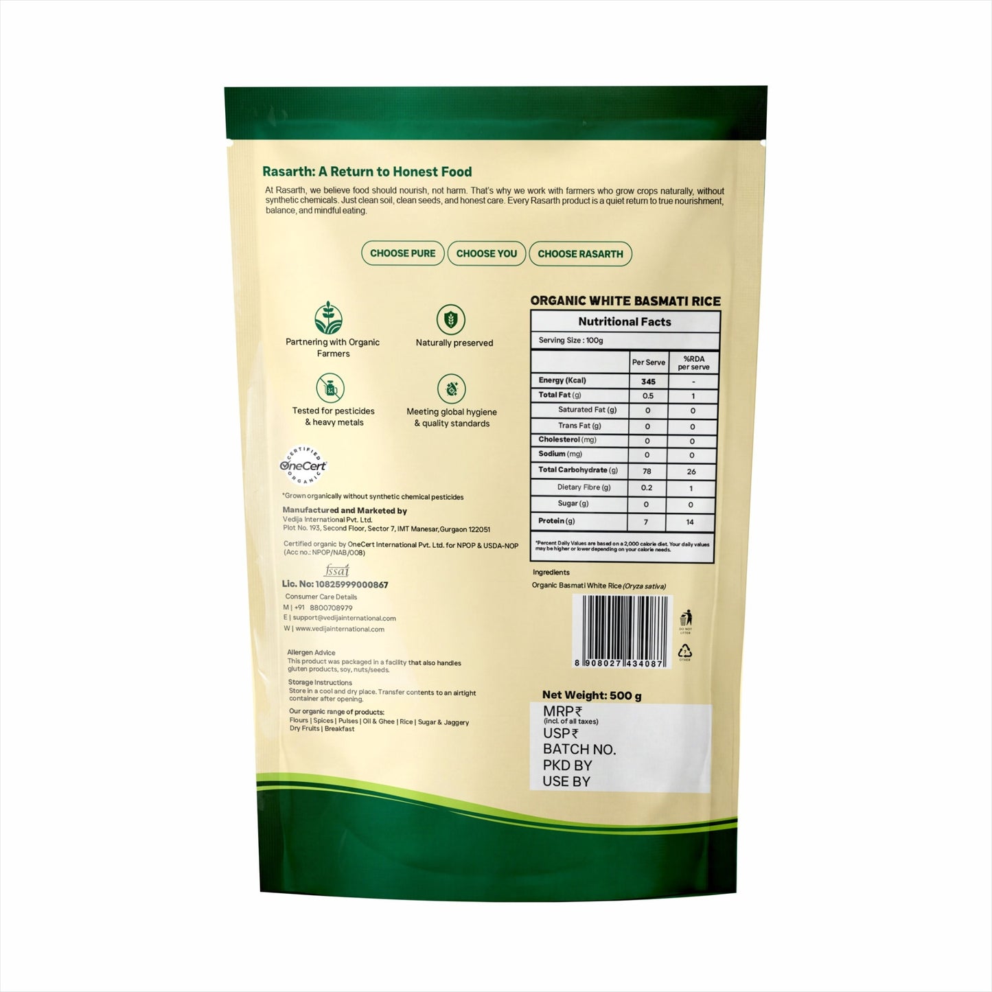 Organic White Basmati Rice