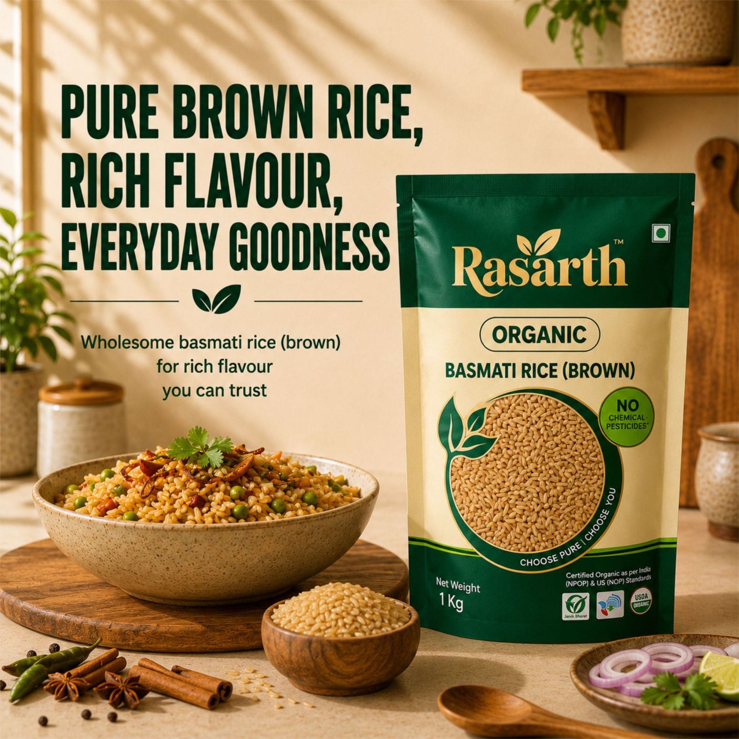 Organic Brown Basmati Rice