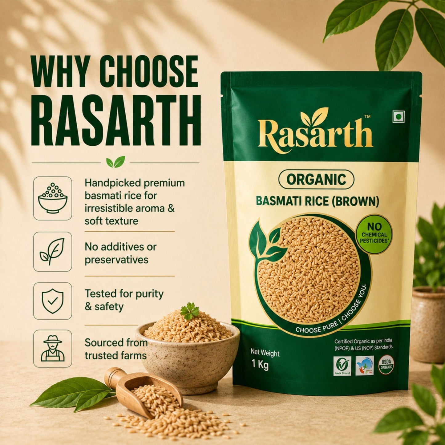 Organic Brown Basmati Rice