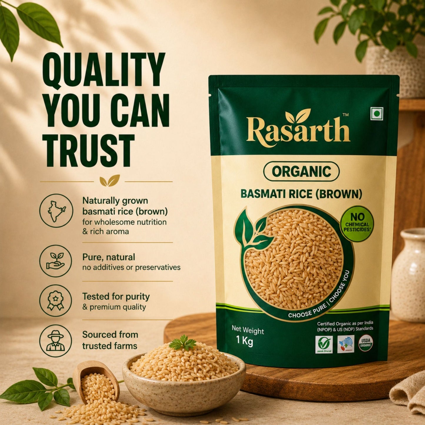 Organic Brown Basmati Rice